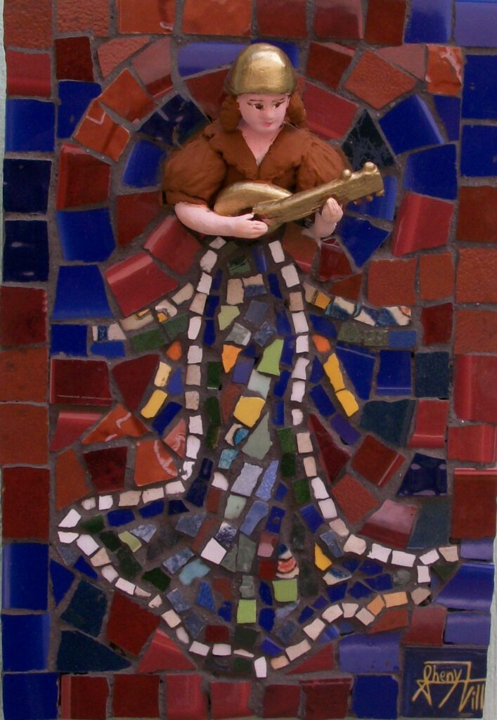 Músico (Escultura combinada con mosaico)