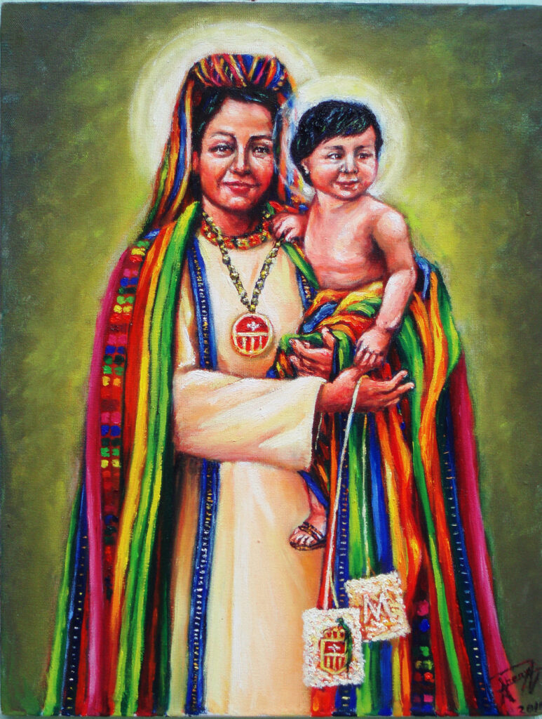 Virgen Mercedaria Indígena con vestimenta de Sololá